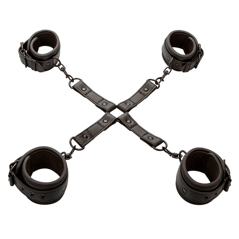 Calexotics - Nocturnal Hog Tie Connector Cuero Einstellbar Schwarz