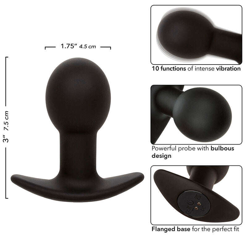 Calexotics - Rock Bottom Anal Plug 10 Vibrationen Silikon Schwarz