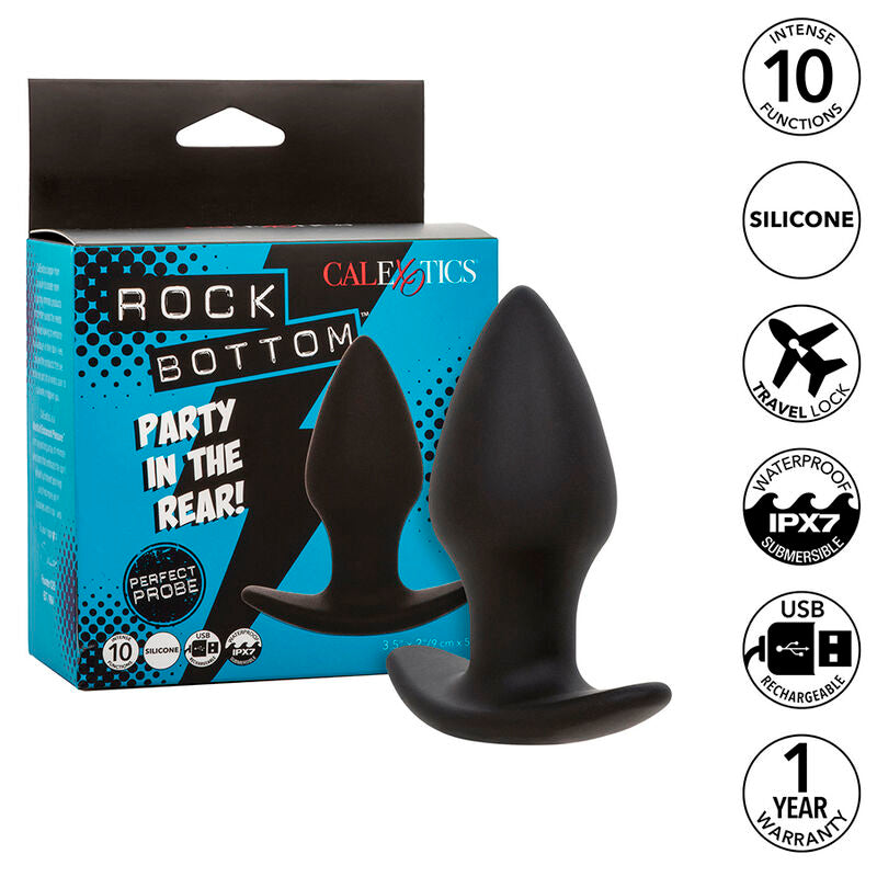Calexotics - Rock Bottom Perfect Anal Plug 10 Vibrationen Silikon Schwarz