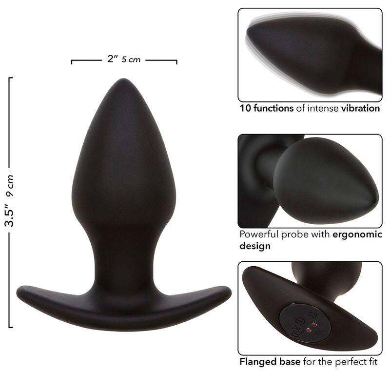 Calexotics - Rock Bottom Perfect Anal Plug 10 Vibrationen Silikon Schwarz