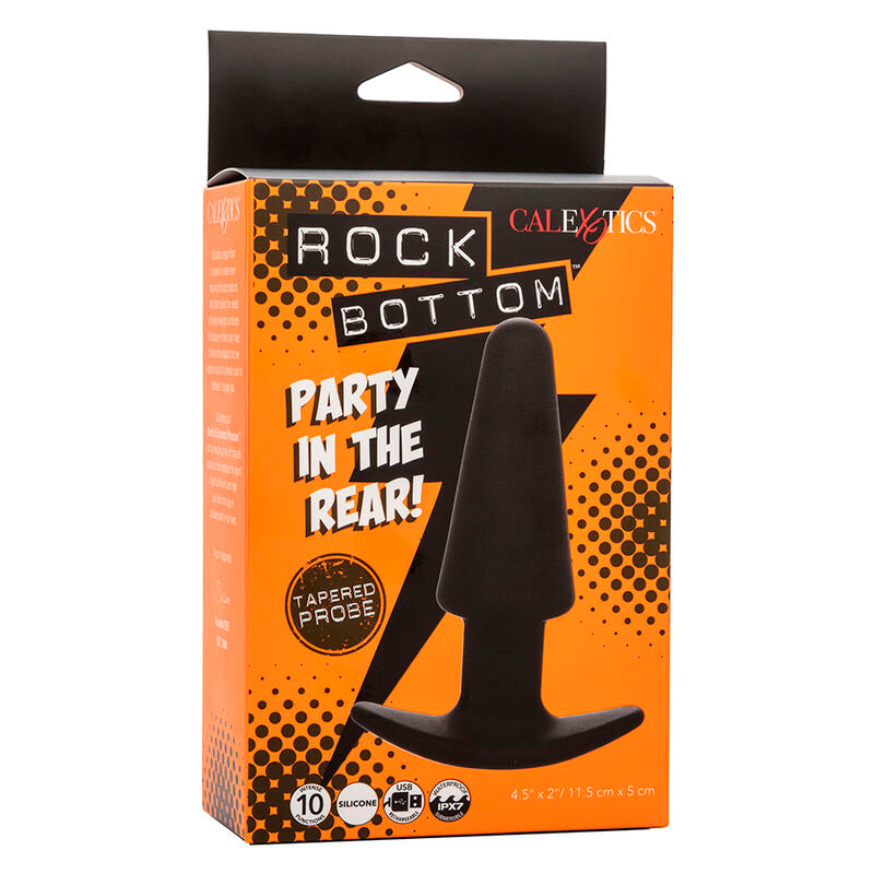 Calexotics - Rock Bottom Tapered Anal Plug 10 Vibraciones Silikon Schwarz