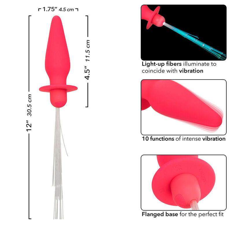 Calexotics - Southern Lights Light Up Leuchtende Analstecker 10 Vibrationen Silikon Rosa