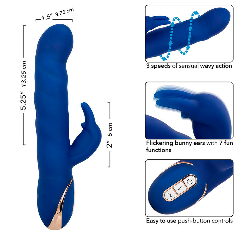Calexotics - Jack Rabbit Vibrator Wellenbewegung Blau