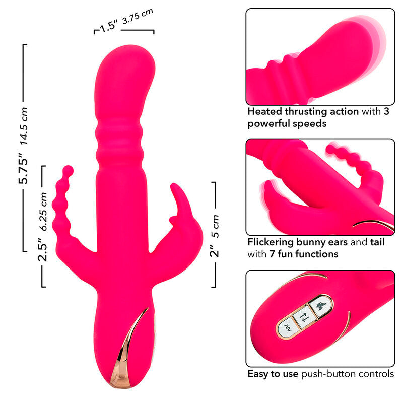 Calexotics - Jack Fantasy Dreifach Beheizter Vibrator Rabbit Rosa