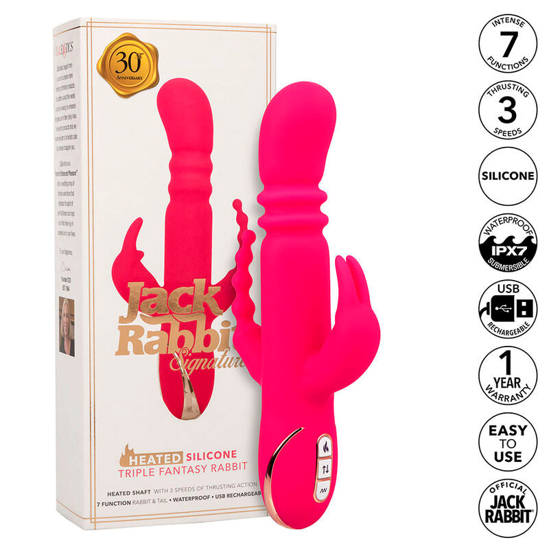 Calexotics - Jack Fantasy Dreifach Beheizter Vibrator Rabbit Rosa
