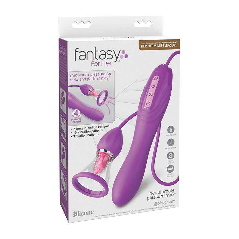 FANTASY FOR HER - ULTIMATE PLEASURE MAX SAUGSCHLAUCH MIT STIMULIERENDER ZUNGE LILA