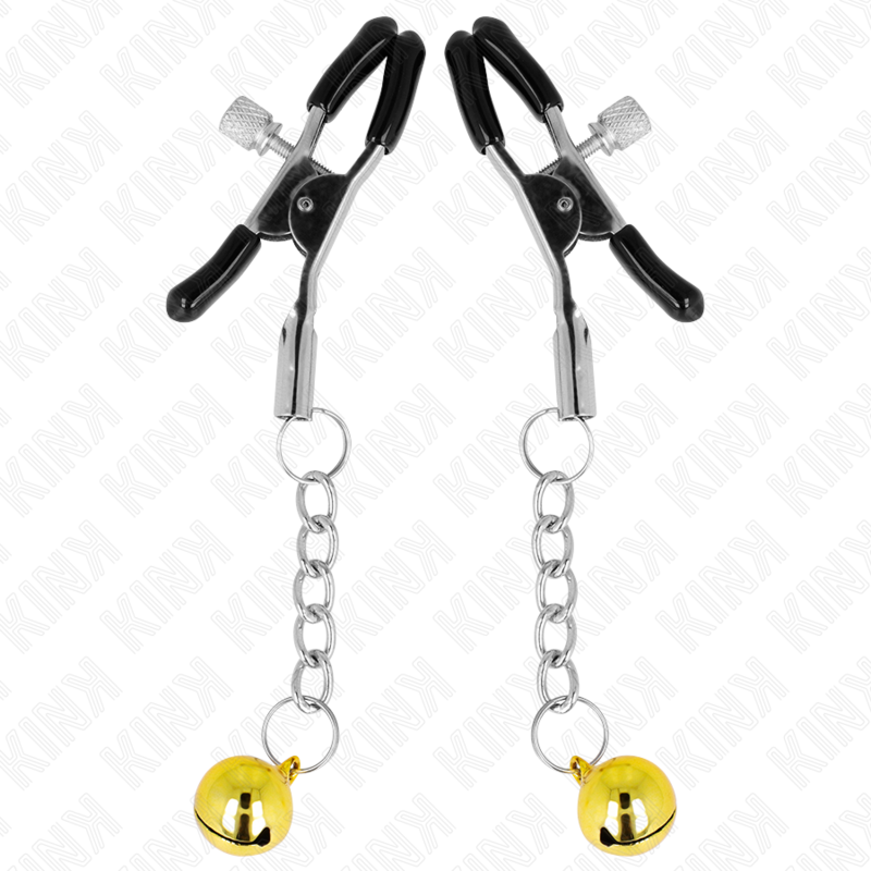 Kink - Goldene Jingle Bell Anhã„Nger-Nippelklammern 6 Cm