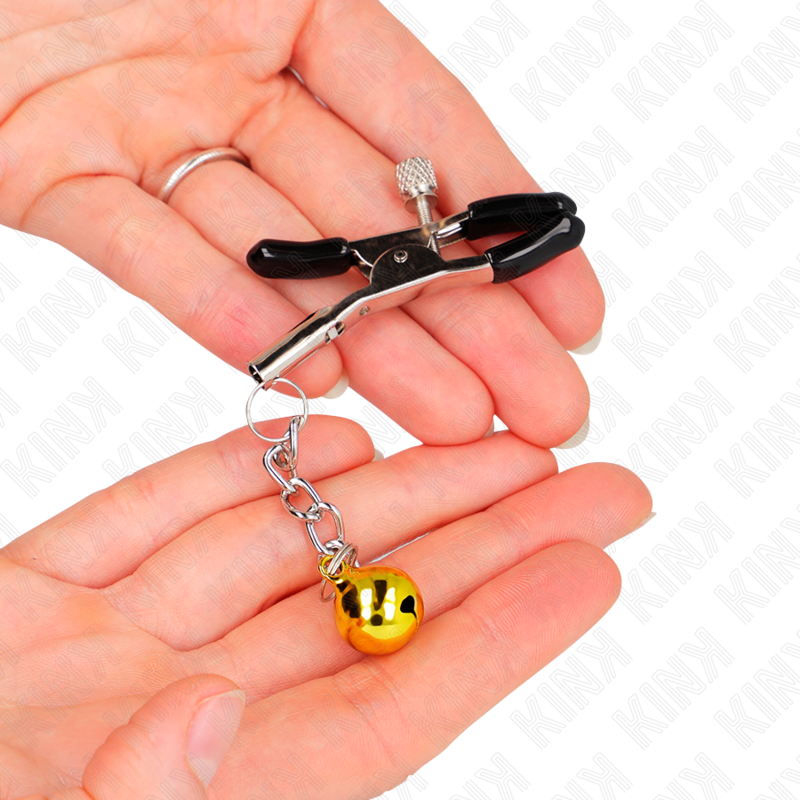 Kink - Goldene Jingle Bell Anhã„Nger-Nippelklammern 6 Cm