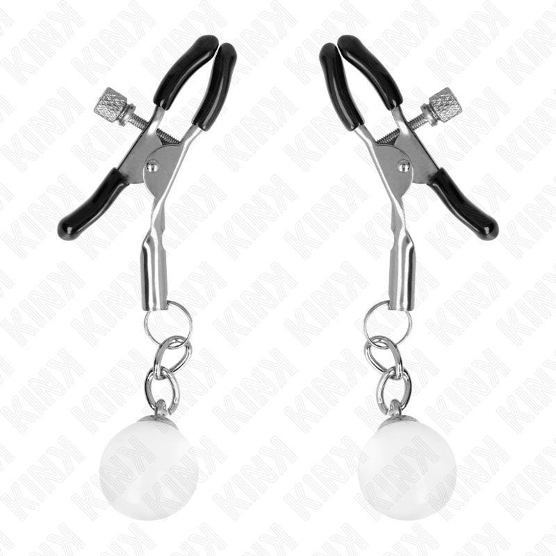 Kink - Glasperlen-Nippelklammern Silber 6 Cm