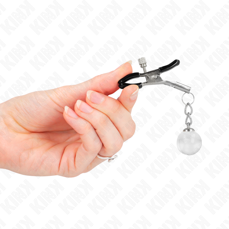 Kink - Glasperlen-Nippelklammern Silber 6 Cm