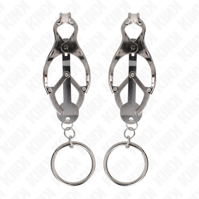 Kink - O-Ring Japanische Kleeblatt-Nippelklammern Silber