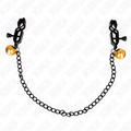 Kink - Flache Kette Nippelklemmen Und Glocke Silber 30 Cm