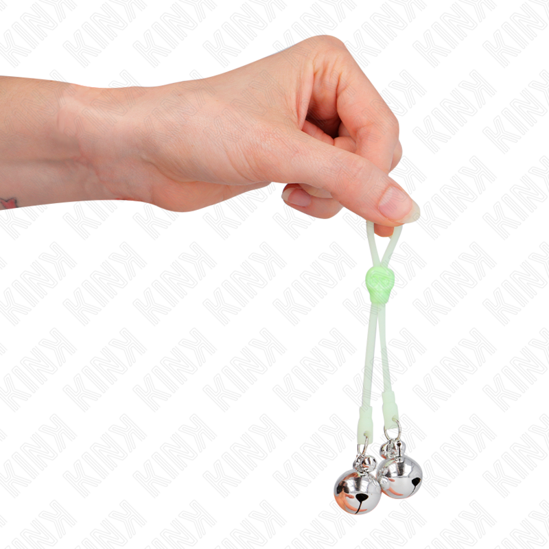 Kink - Leuchtende Totenkopf-Nippelklammern Mit Ringglã–Ckchen Verstellbar Grãœn/Silber