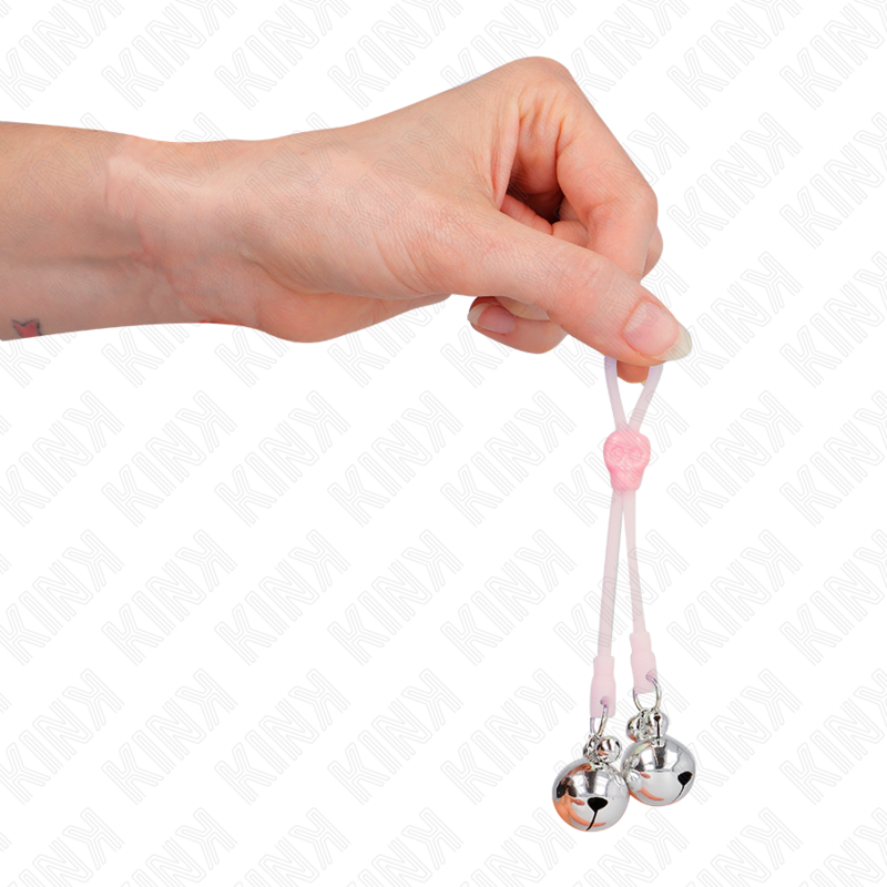 Kink - Leuchtende Totenkopf-Nippelklammern Mit Ringglã–Ckchen Verstellbar Rosa/Silber