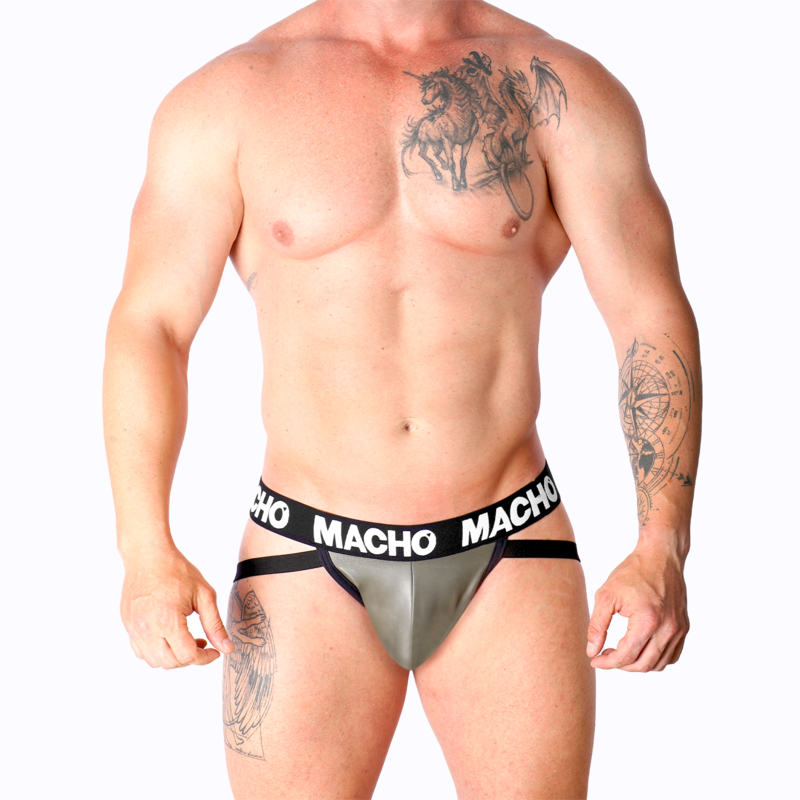 Macho - Mx27gr Jock Leather Gray Beige S