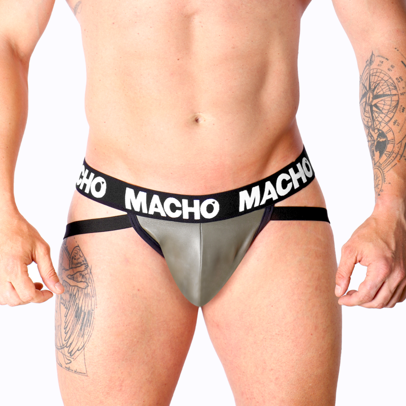 Macho - Mx27gr Jock Leather Gray Beige S