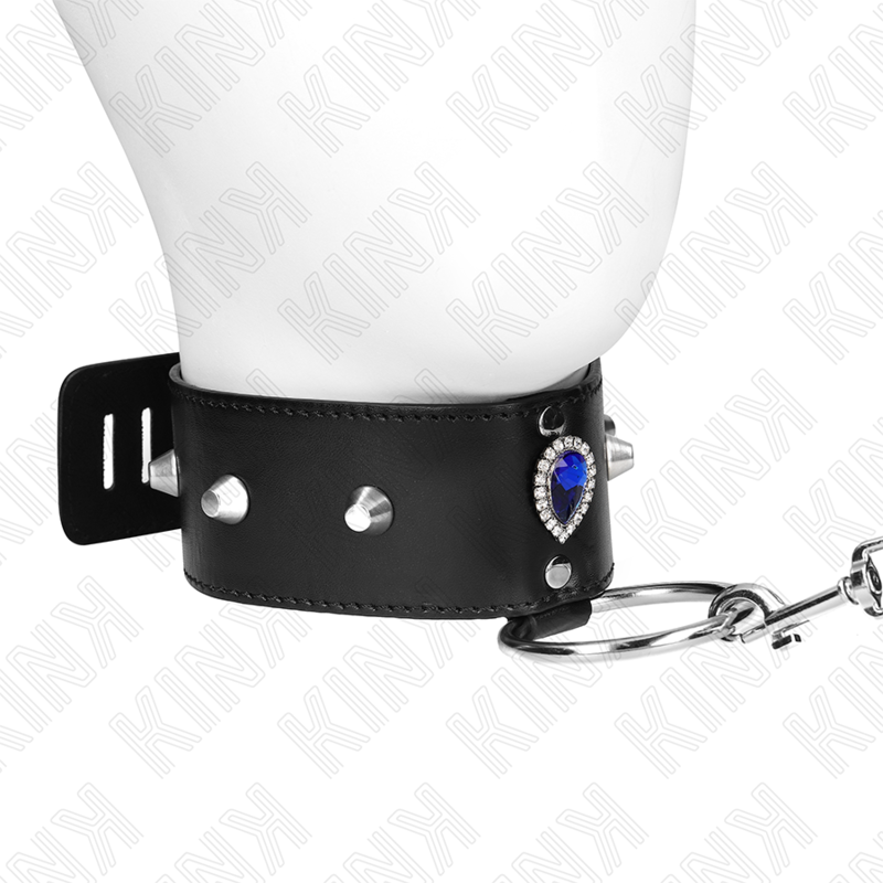 Kink - Halskette 65 Cm Mit Band Mit Blauen Diamanten Verstellbar 36-43 Cm X 5 Cm