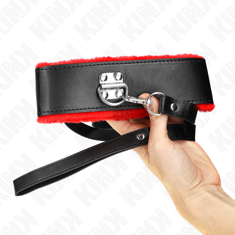 Kink - Halskette Mit Gãœrtel 116 Cm Mit Rotem Lederband Verstellbar 40-48 Cm X 6 Cm