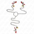 Kink - Bell 3-Fach Nippel- Und Klitorisklemmen Rot Mit Kette 30 Cm