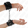 Kink - Pelzgef�tterte Handgelenkfesseln Schwarz Mit Schwarzem G�rtel Verstellbar 17-29 Cm X 6 Cm