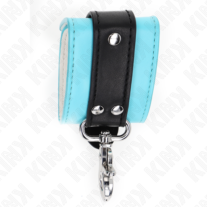 Kink - Premium Abschlieãÿbare Handgelenkfesseln Schwarz/Blau Verstellbar 21-28 Cm X 5,5 Cm
