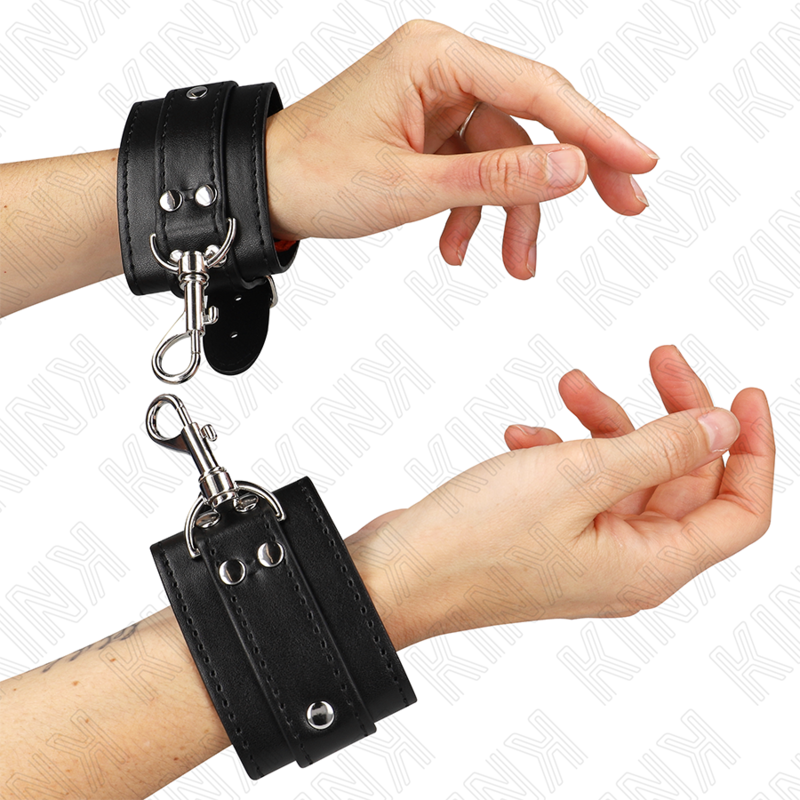 Kink - Abschlieãÿbare Dungeon Handgelenksfesseln Schwarz Verstellbar 21-28 Cm X 5,5 Cm