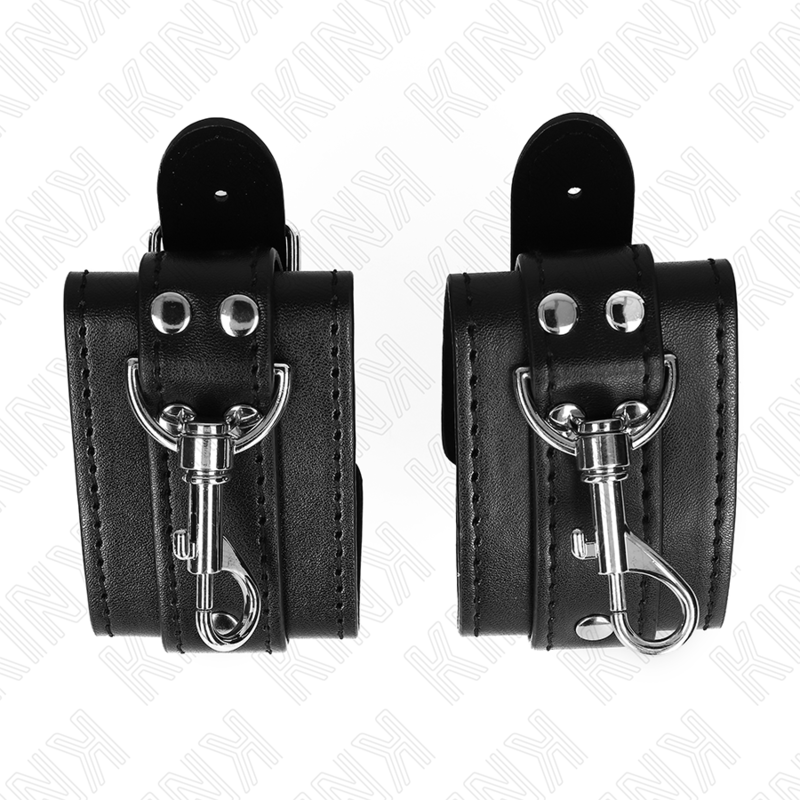 Kink - Abschlieãÿbare Dungeon Handgelenksfesseln Schwarz Verstellbar 21-28 Cm X 5,5 Cm