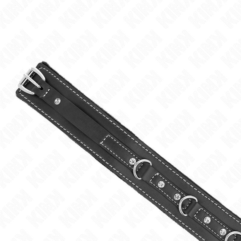 Kink - Pvc Leder Halskette Mit Gãœrtel 105 Cm Strass Niete 41,5 X 4 Cm