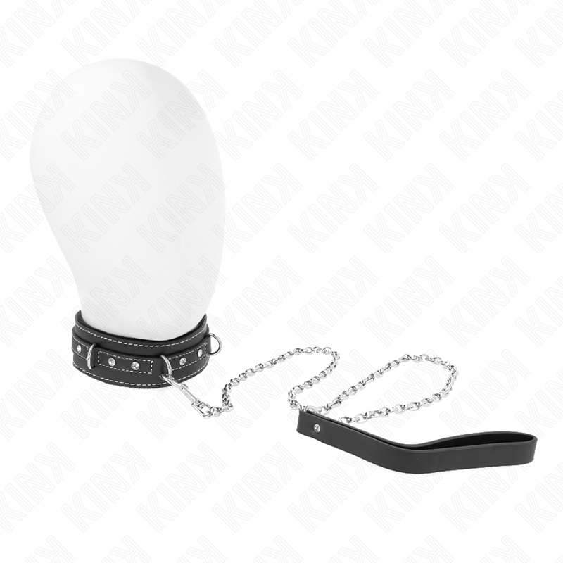 Kink - Pvc Leder Halskette Mit Gãœrtel 105 Cm Strass Niete 41,5 X 4 Cm