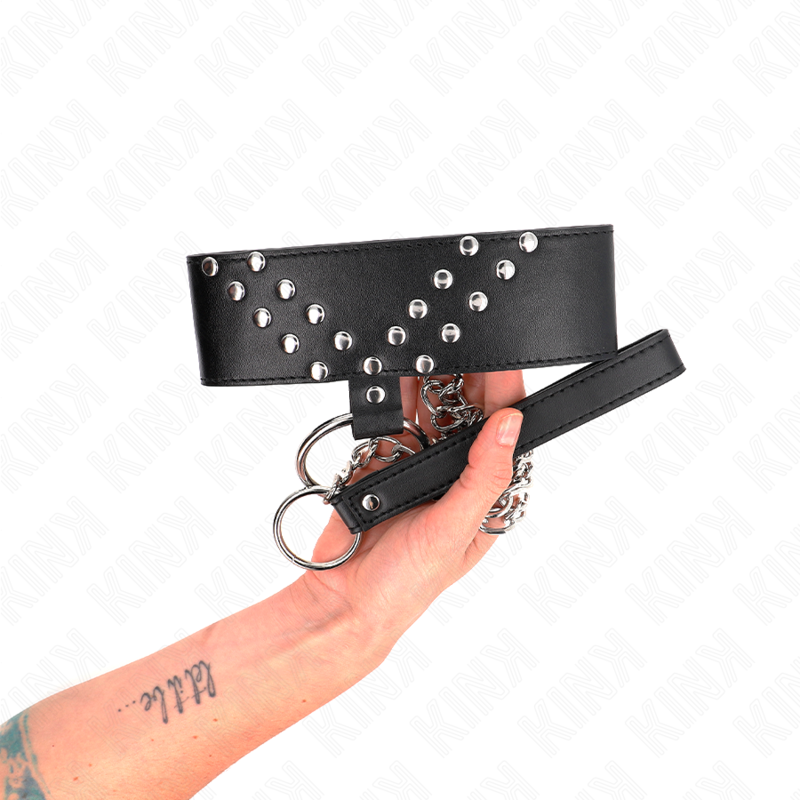 Kink - Halskette Mit Gãœrtel 65 Cm Mit V-Niete Verstellbar 36-43 Cm X 5 Cm