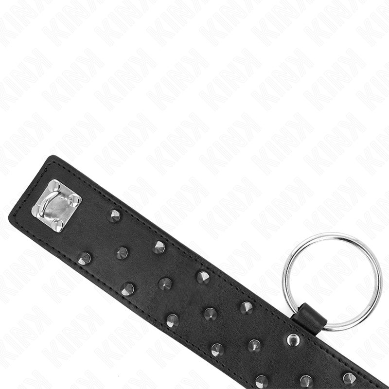 Kink - Halskette Mit Leine 65 Cm Mit Silbernen Nieten Modell 5 Verstellbar 36-43 Cm X 5 Cm