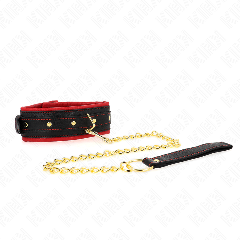 Kink - Halsband Mit Leine Aus Einfacher Stoff, Verstellbar 33-48 Cm X 5,7 Cm
