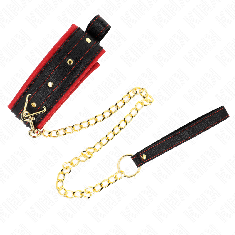 Kink - Halsband Mit Leine Aus Einfacher Stoff, Verstellbar 33-48 Cm X 5,7 Cm