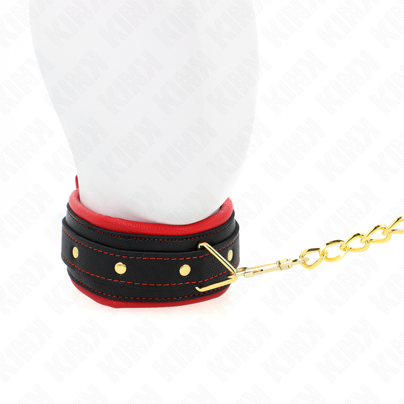 Kink - Halsband Mit Leine Aus Einfacher Stoff, Verstellbar 33-48 Cm X 5,7 Cm