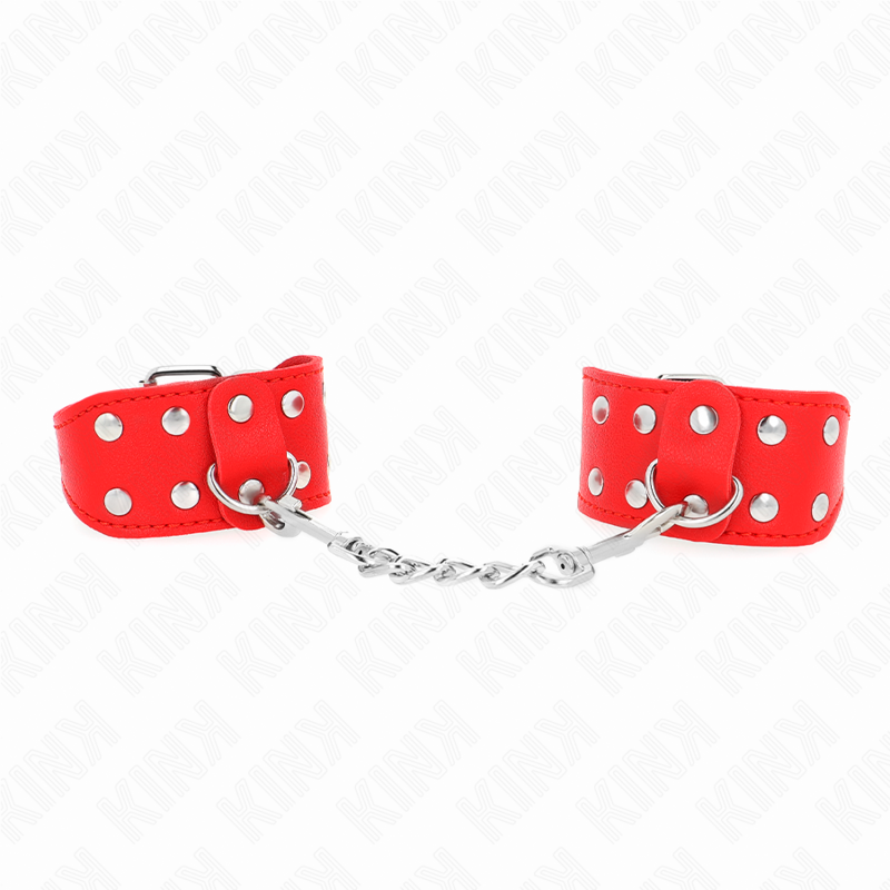 Kink - Armbã„Nder Mit Doppelter Reihe Verstellbarer Nieten Rot
