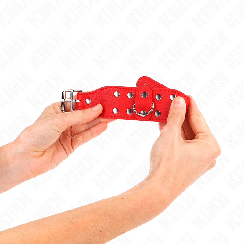 Kink - Armbã„Nder Mit Doppelter Reihe Verstellbarer Nieten Rot