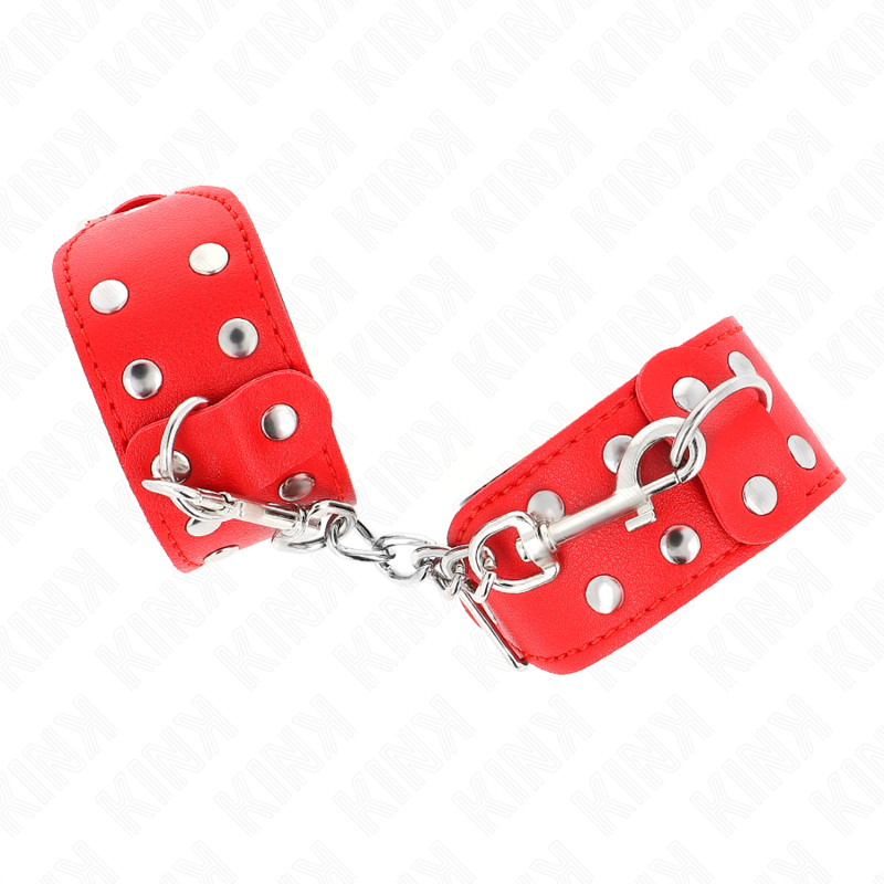 Kink - Armbã„Nder Mit Doppelter Reihe Verstellbarer Nieten Rot