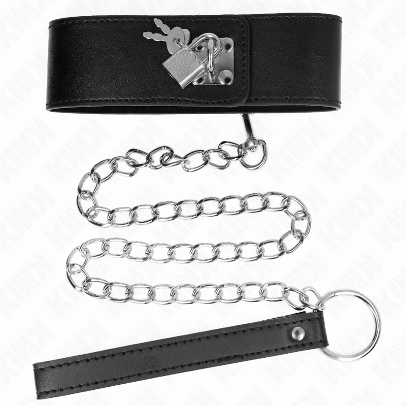Kink - Halskette Mit Gãœrtel 65 Cm Mit Breitem Schwarzen Riemen Verstellbar 33,5-41 Cm X 5 Cm