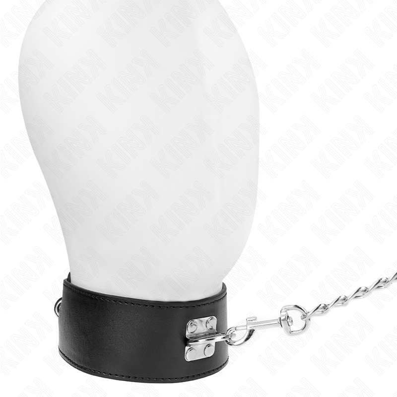 Kink - Halskette Mit Gãœrtel 65 Cm Mit Breitem Schwarzen Riemen Verstellbar 33,5-41 Cm X 5 Cm