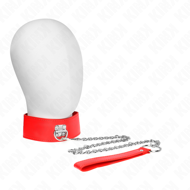 Kink - Halskette Mit Gãœrtel 65 Cm Mit Breitem Roten Band Verstellbar 33,5-41 Cm X 5 Cm