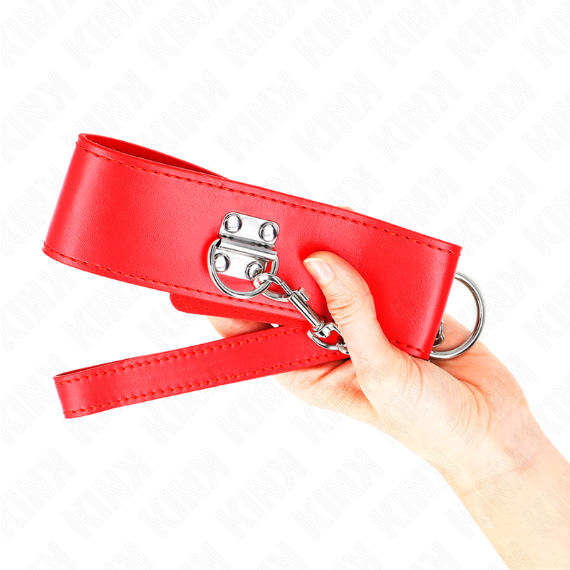 Kink - Halskette Mit Gãœrtel 65 Cm Mit Breitem Roten Band Verstellbar 33,5-41 Cm X 5 Cm