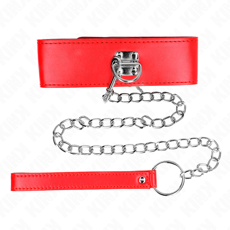 Kink - Halskette Mit Gãœrtel 65 Cm Mit Breitem Roten Band Verstellbar 33,5-41 Cm X 5 Cm