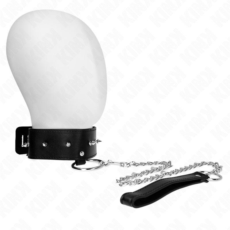 Kink - Halskette 65 Cm Mit Leine Mit Silbernen Nieten Modell 2 Verstellbar 36-43 Cm X 5 Cm