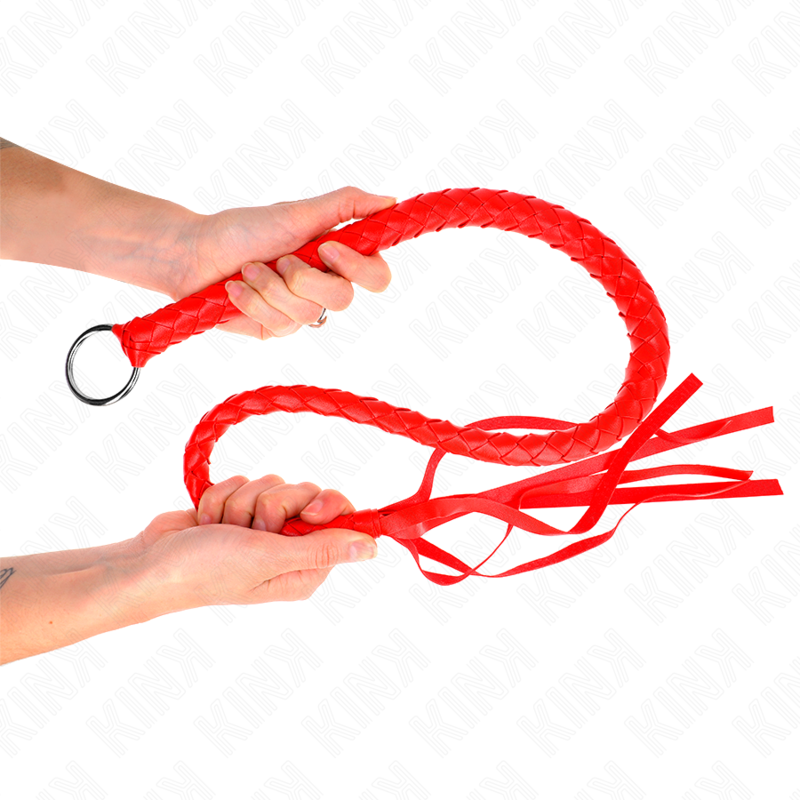 Kink - Schlangenpeitsche Mit Rotem Handring 65 Cm