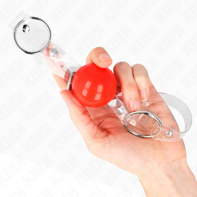Kink - Roter Transparenter Pvc-Ball 4 Cm Knebel Verstellbar