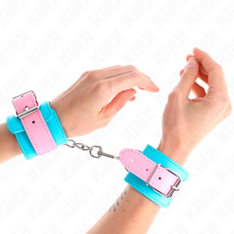 Kink - Sãœãÿe Handgelenkfesseln Blau/Rosa Verstellbar 16-28 Cm X 5 Cm
