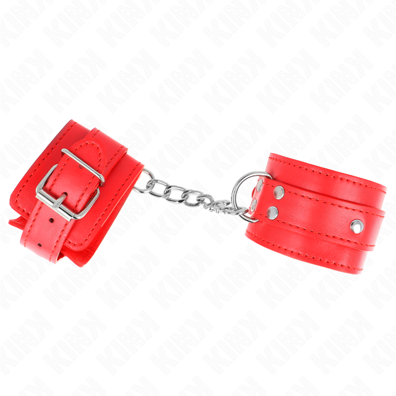 Kink - 3 D-Ring Handgelenkfesseln Verstellbar Rot 17,5-25 Cm X 6 Cm