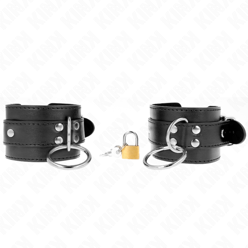Kink - O-Ring Verriegelte Handgelenkfesseln Schwarz Verstellbar 20-28 Cm X 5,5 Cm