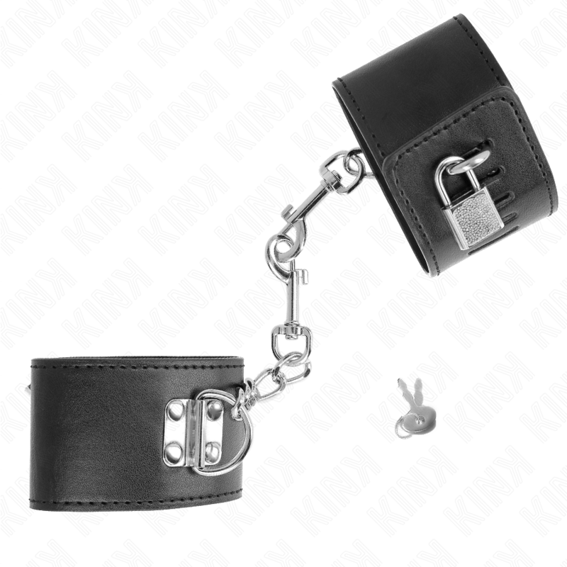 Kink - Handgelenkfesseln Mit Vorhã„Ngeschloss Verschluss Schwarz Verstellbar 16-23 Cm X 5,5 Cm