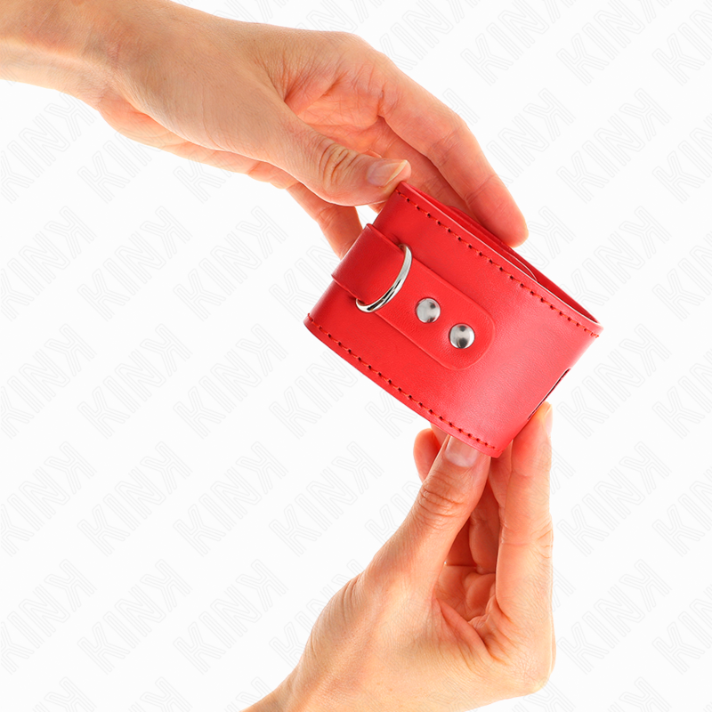 Kink - Handgelenkfesseln Mit Vorhã„Ngeschloss Verschluss Rot Verstellbar 16-23 Cm X 5,5 Cm